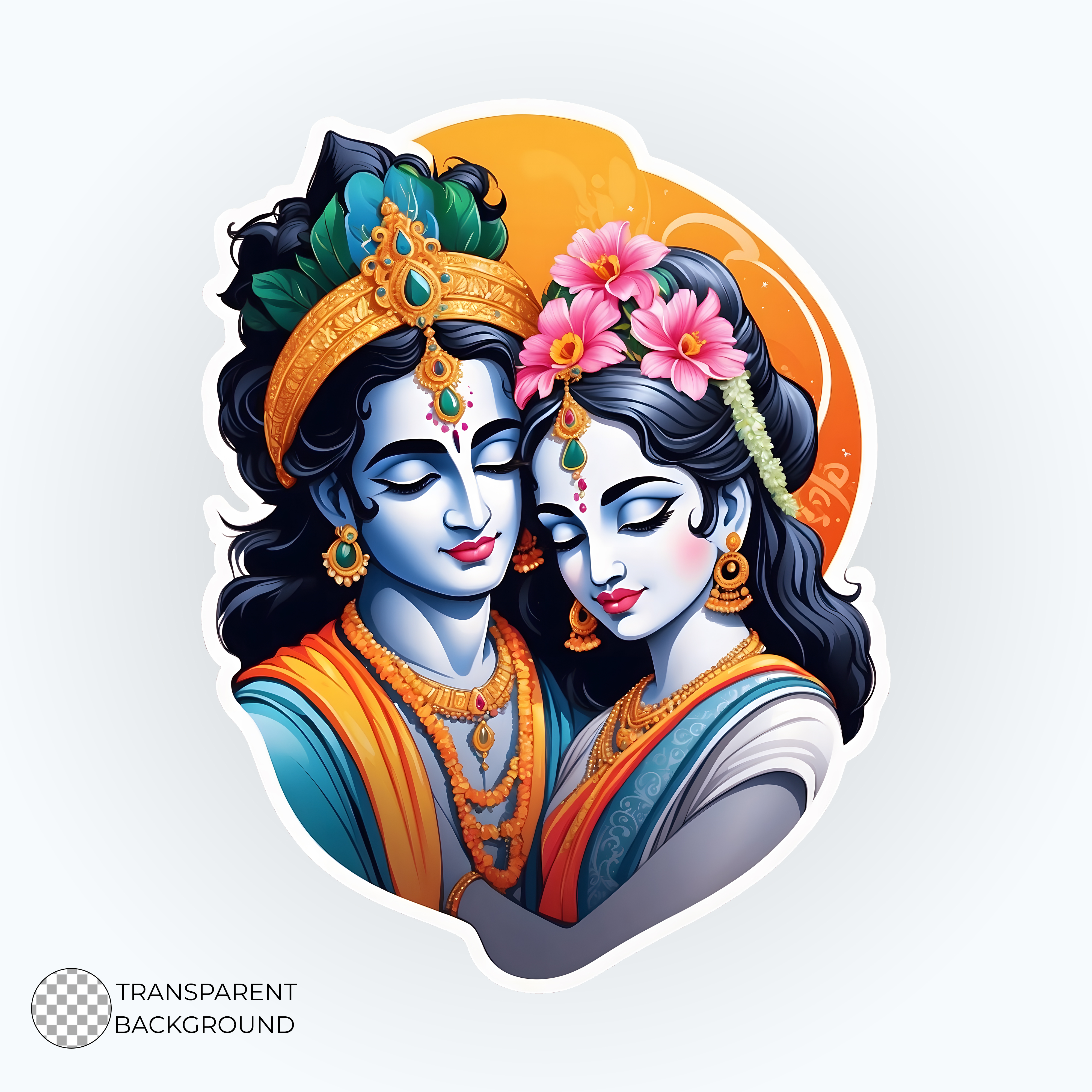 Radha Krishna Sticker Illustration